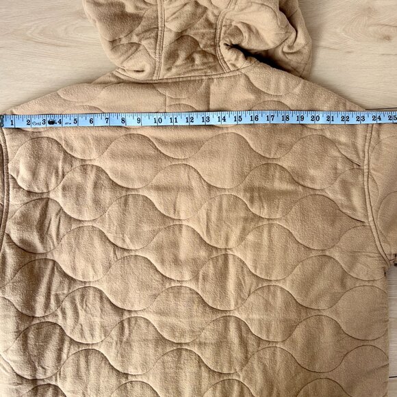 BDG Flannel Quilted Hooded Shirt Jacket in Taupe Men's Size Large / Unisex - Picture 14 of 16